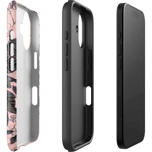 Rose Quartz Floral iPhone 16 Impact Case