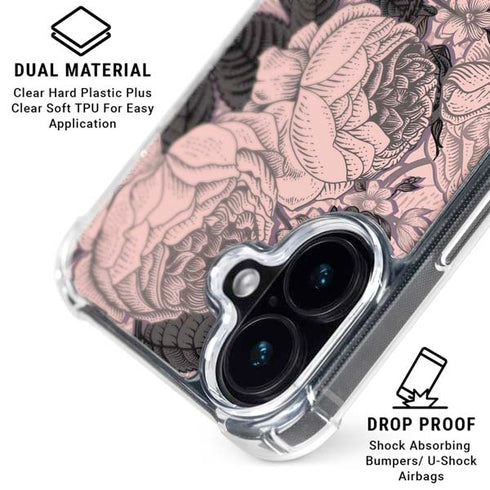 Rose Quartz Floral iPhone 16 MagSafe Case
