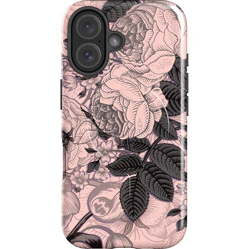 Rose Quartz Floral iPhone 16 Magsafe Impact Case