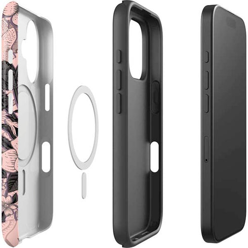 Rose Quartz Floral iPhone 16 Magsafe Impact Case