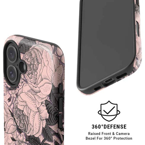 Rose Quartz Floral iPhone 16 Magsafe Impact Case