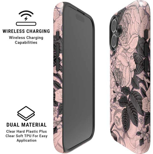Rose Quartz Floral iPhone 16 Magsafe Impact Case