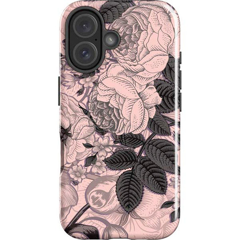 Rose Quartz Floral iPhone 16 Plus Impact Case