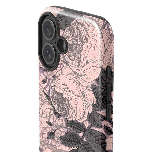 Rose Quartz Floral iPhone 16 Plus Impact Case