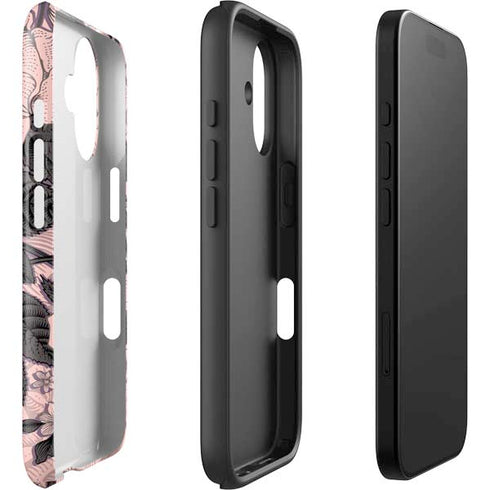 Rose Quartz Floral iPhone 16 Plus Impact Case