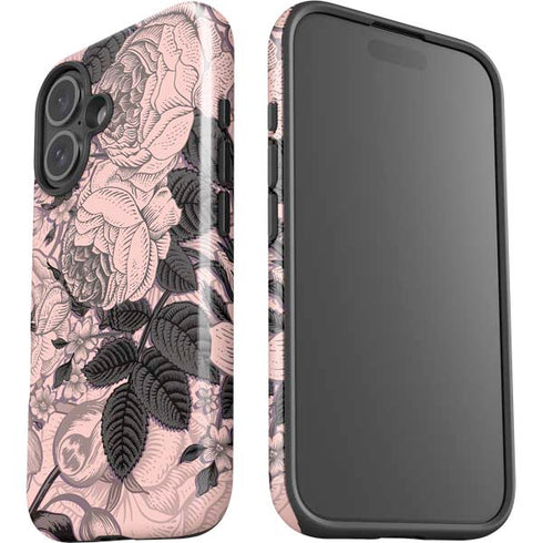 Rose Quartz Floral iPhone 16 Plus Impact Case