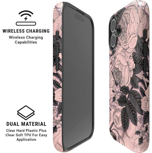 Rose Quartz Floral iPhone 16 Plus Magsafe Impact Case