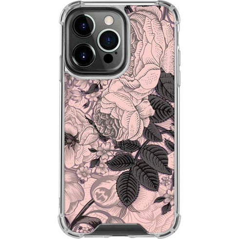 Rose Quartz Floral iPhone 16 Pro Clear Case