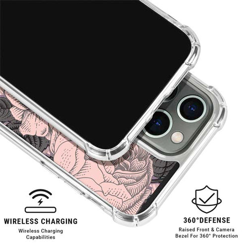 Rose Quartz Floral iPhone 16 Pro Clear Case