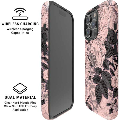 Rose Quartz Floral iPhone 16 Pro Magsafe Impact Case
