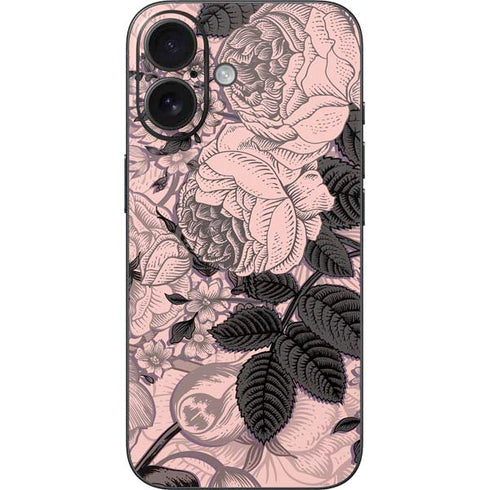 Rose Quartz Floral iPhone 16 Skin