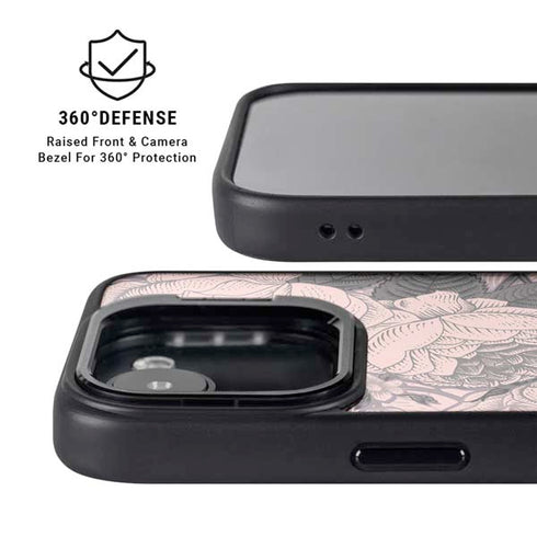 Rose Quartz Floral iPhone 16e Kickstand Case