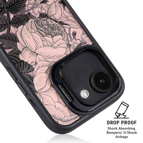 Rose Quartz Floral iPhone 16e Kickstand Case