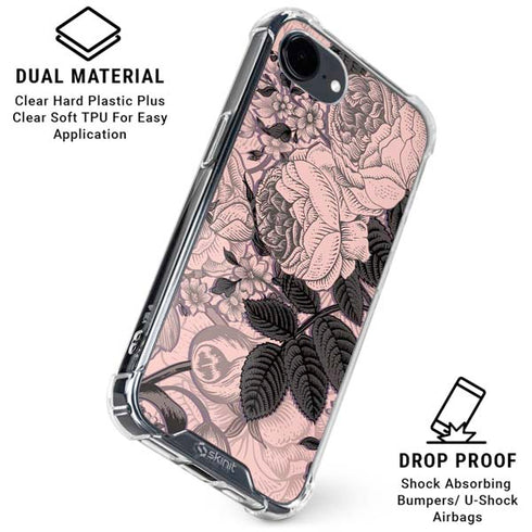 Rose Quartz Floral iPhone 16e Clear Case