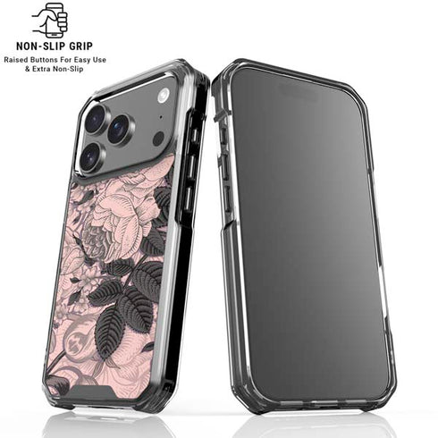 Rose Quartz Floral iPhone 17 Pro Clear Case