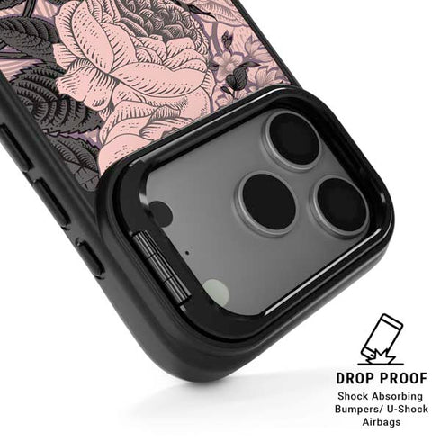 Rose Quartz Floral iPhone 17 Pro Kickstand Case