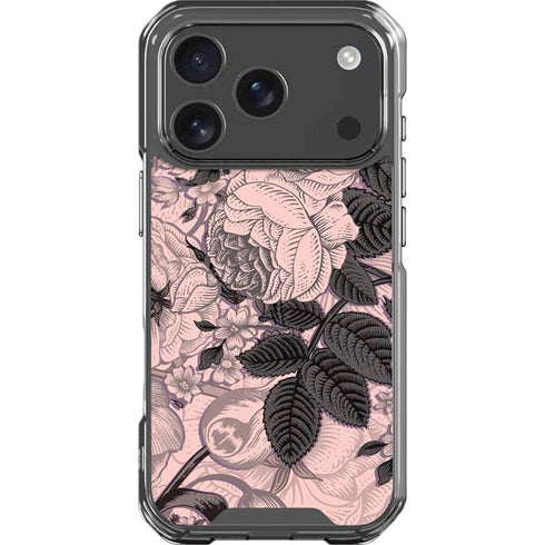 Rose Quartz Floral iPhone 18 Pro Clear Case