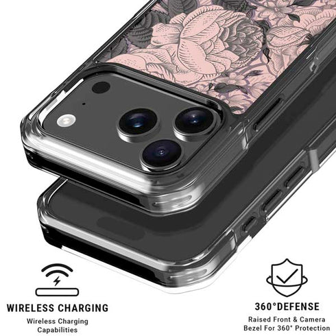 Rose Quartz Floral iPhone 18 Pro Clear Case