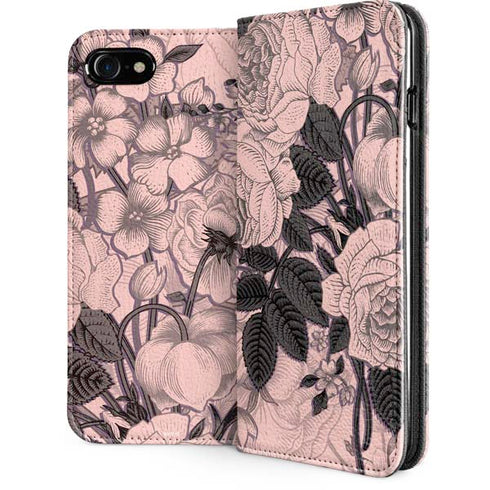 Rose Quartz Floral iPhone SE (2nd & 3rd Gen) Folio Case