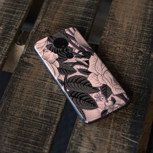 Rose Quartz Floral Moto E5 Plus Skin
