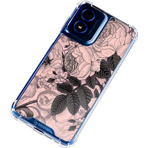 Rose Quartz Floral Moto G 5G (2024) Clear Case