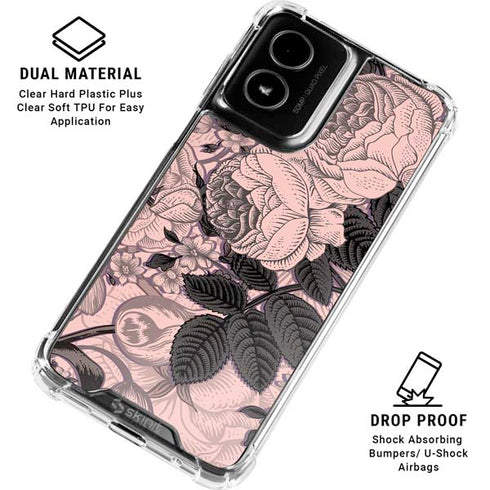 Rose Quartz Floral Moto G Power 5G (2024) Clear Case