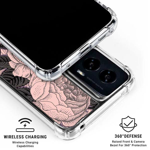 Rose Quartz Floral Moto G Power 5G (2024) Clear Case