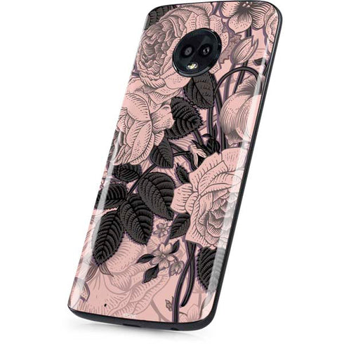 Rose Quartz Floral Moto G6 Skin
