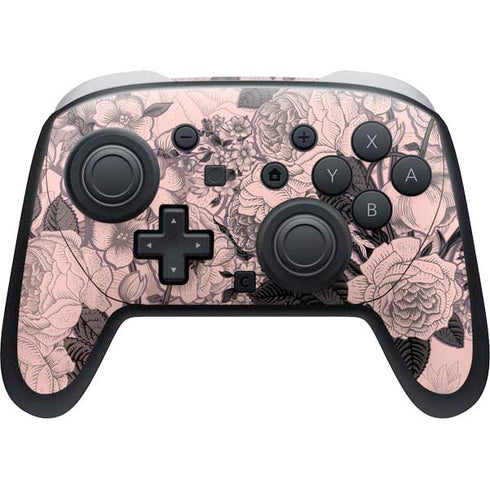 Rose Quartz Floral Nintendo Switch 2 (2025) Pro Controller Skin