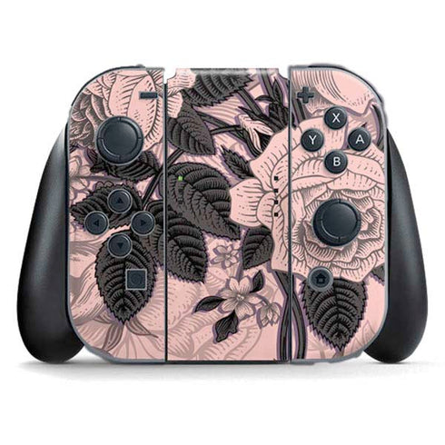 Rose Quartz Floral Nintendo Switch (2017-2021) Joy-Con Controller Skin