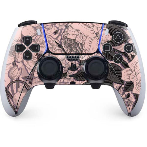 Rose Quartz Floral PS5 DualSense Edge Pro Controller Skin