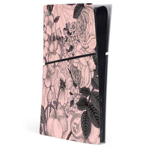 Rose Quartz Floral PS5 Slim Digital Edition Console Skin