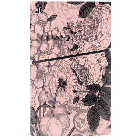 Rose Quartz Floral PS5 Slim Digital Edition Console Skin