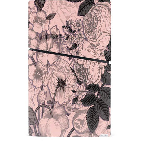 Rose Quartz Floral PS5 Slim Digital Edition Console Skin