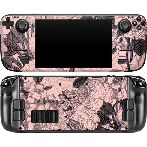 Rose Quartz Floral Steam Deck Handheld Gaming Computer OLED Skin