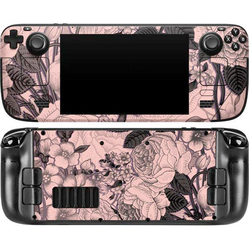 Rose Quartz Floral Steam Deck Handheld Gaming Computer Skin