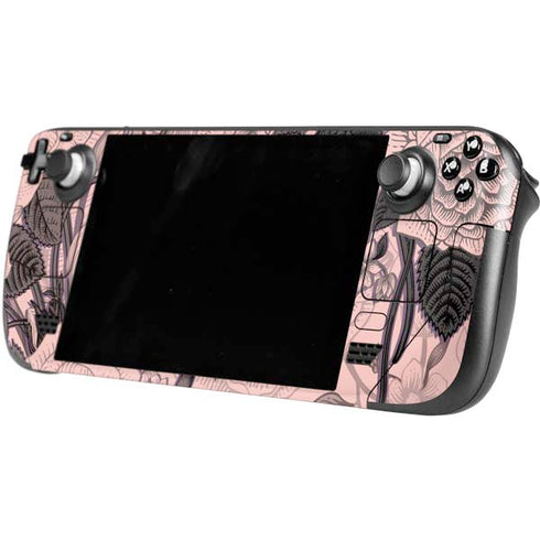Rose Quartz Floral Steam Deck Handheld Gaming Computer Skin