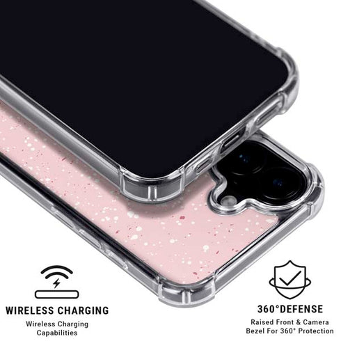 Rose Speckle iPhone 16 Plus Clear Case