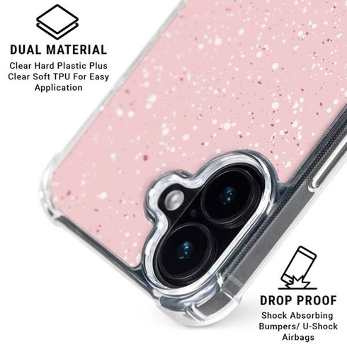 Rose Speckle iPhone 16 Plus Clear Case