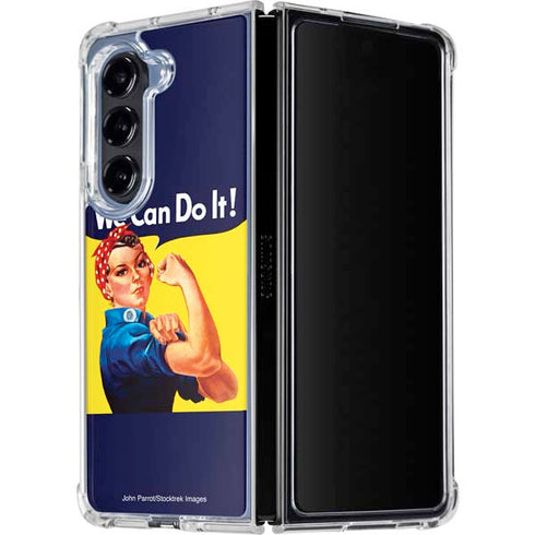 Rosie The Riveter Vintage War Poster Galaxy Z Fold5 5G Clear Case
