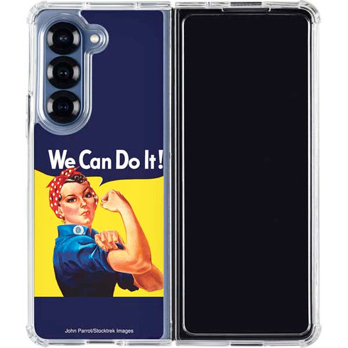Rosie The Riveter Vintage War Poster Galaxy Z Fold6 Clear Case
