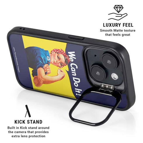 Rosie The Riveter Vintage War Poster iPhone 14 Plus Kickstand Case