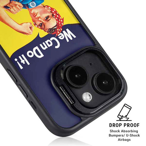 Rosie The Riveter Vintage War Poster iPhone 15 Plus Kickstand Case