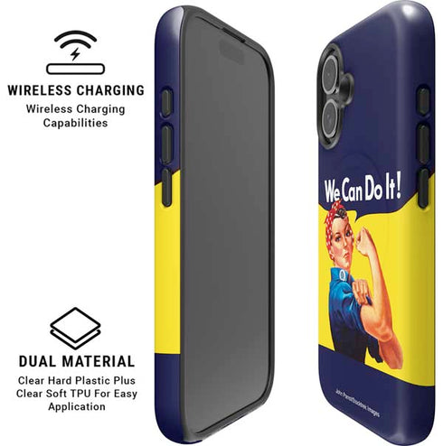 Rosie The Riveter Vintage War Poster iPhone 16 Magsafe Impact Case
