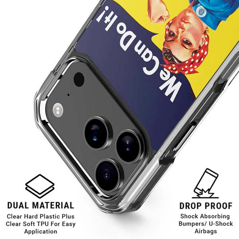 Rosie The Riveter Vintage War Poster iPhone 17 Pro Clear Case