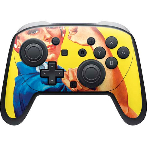 Rosie The Riveter Vintage War Poster Nintendo Switch 2 (2025) Pro Controller Skin