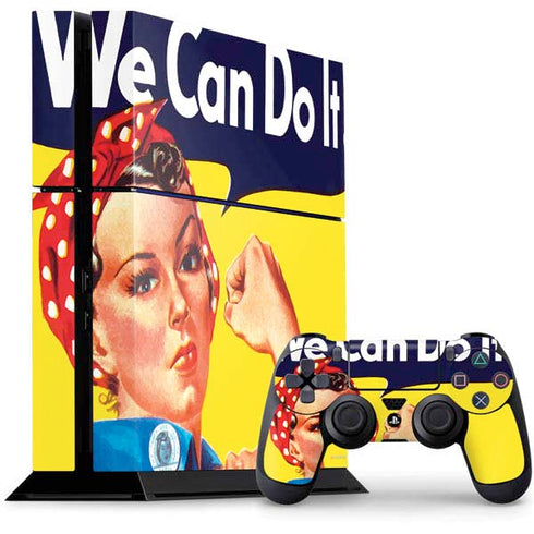 Rosie The Riveter Vintage War Poster PlayStation PS4 Skins