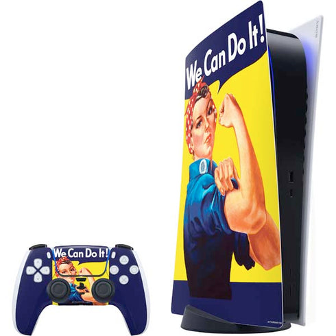 Rosie The Riveter Vintage War Poster PlayStation PS5 Skins