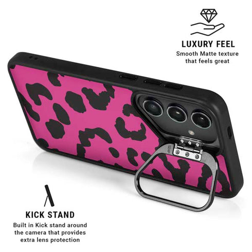 Rosy Leopard Galaxy S25 Plus Kickstand Case