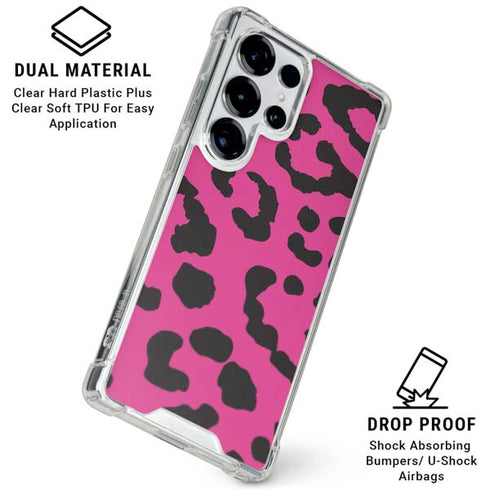 Rosy Leopard Galaxy S25 Ultra Clear Case